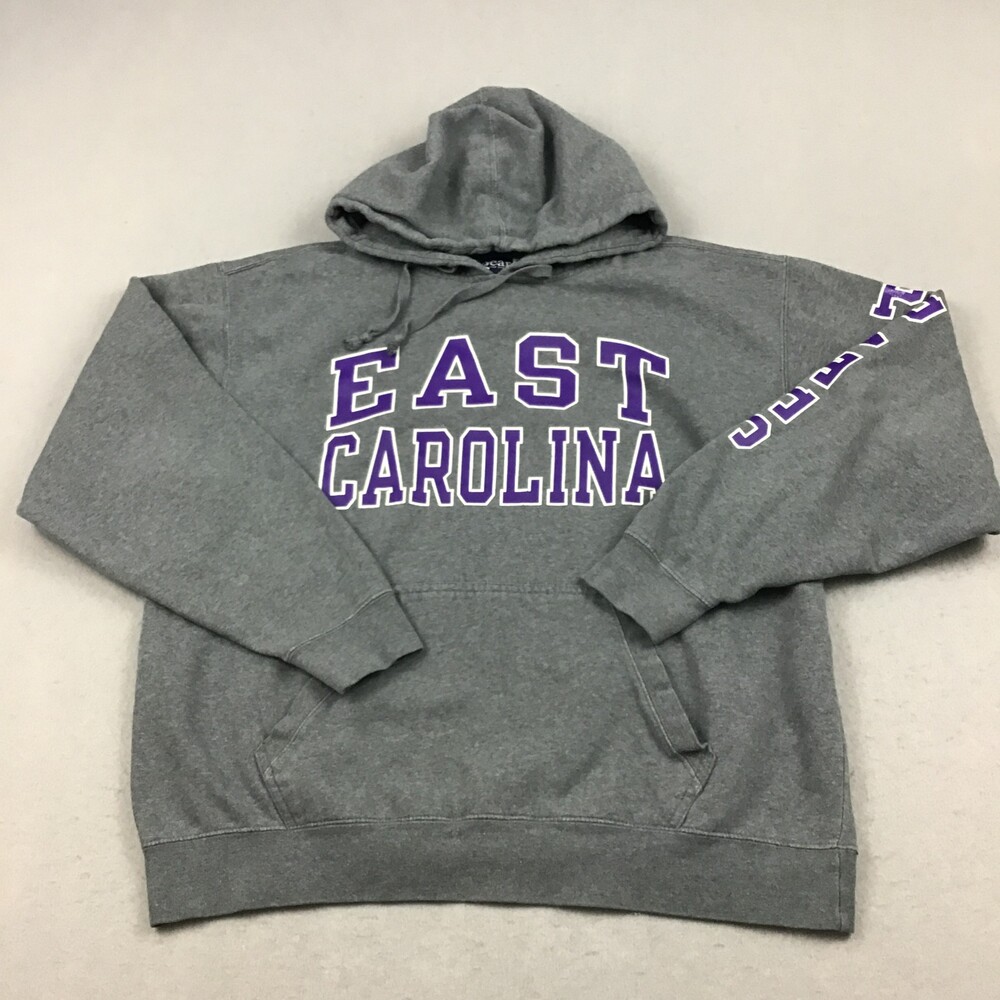 East Carolina Pirates Hoodie Men Extra Large Gray Gear For Sports Basketball XL